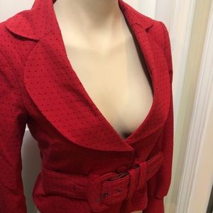 Epic stunning polkadot cropped vintage belted jacket size S/M